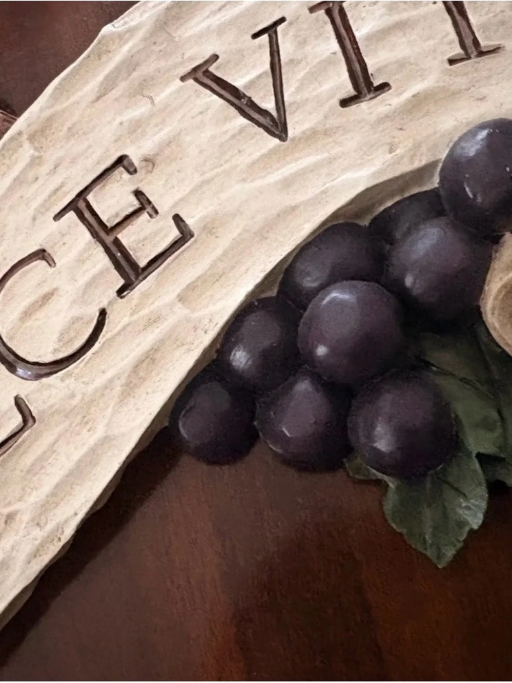 La Dolce Vita Wall Sign - Cream Banner with Purple Grape Accents